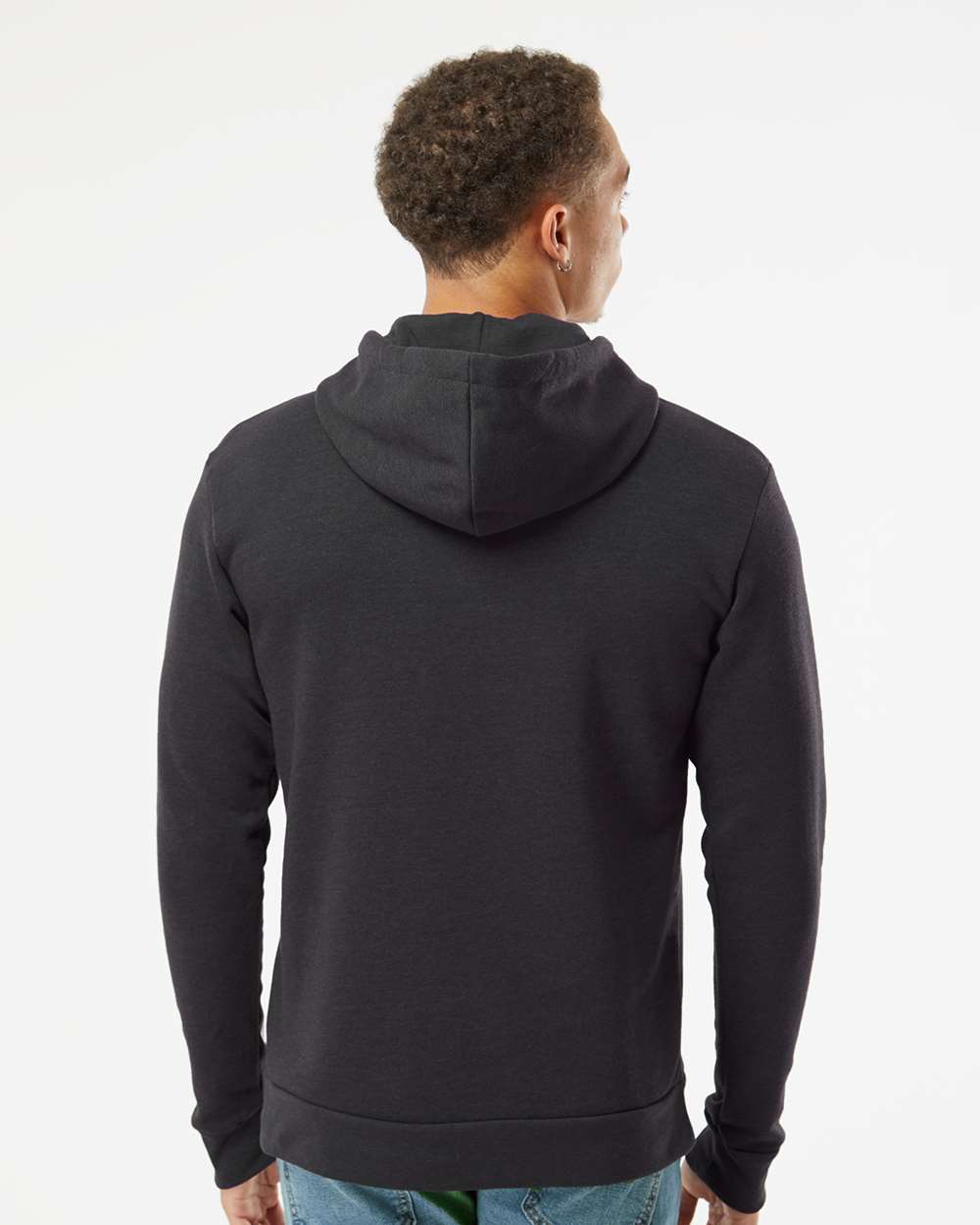 Unisex Malibu Hoodie Sweatshirt - OnModelBack - B03018512 - Heather Black