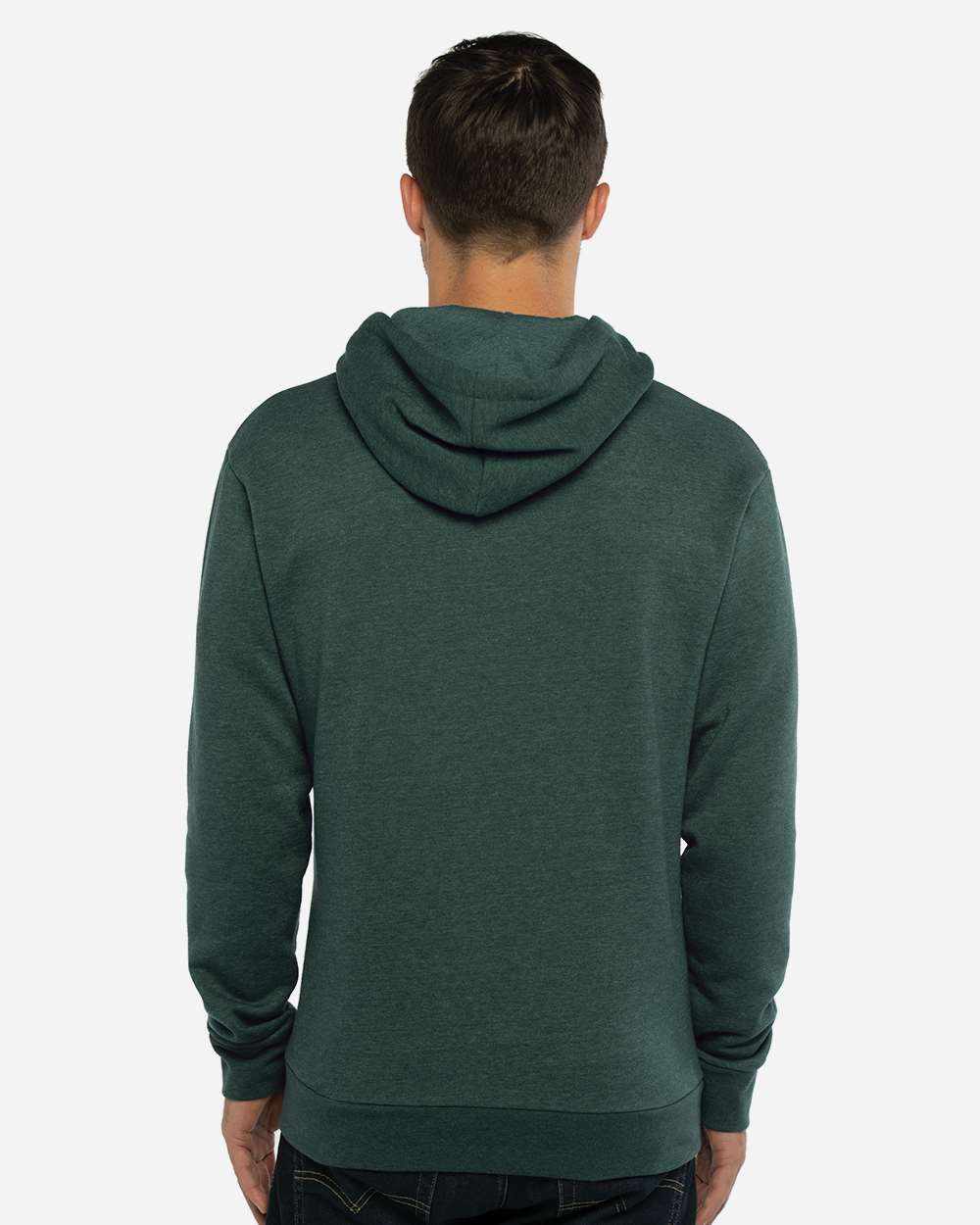 Unisex Malibu Hoodie Sweatshirt - OnModelBack - B03018542 - Heather Forest Green