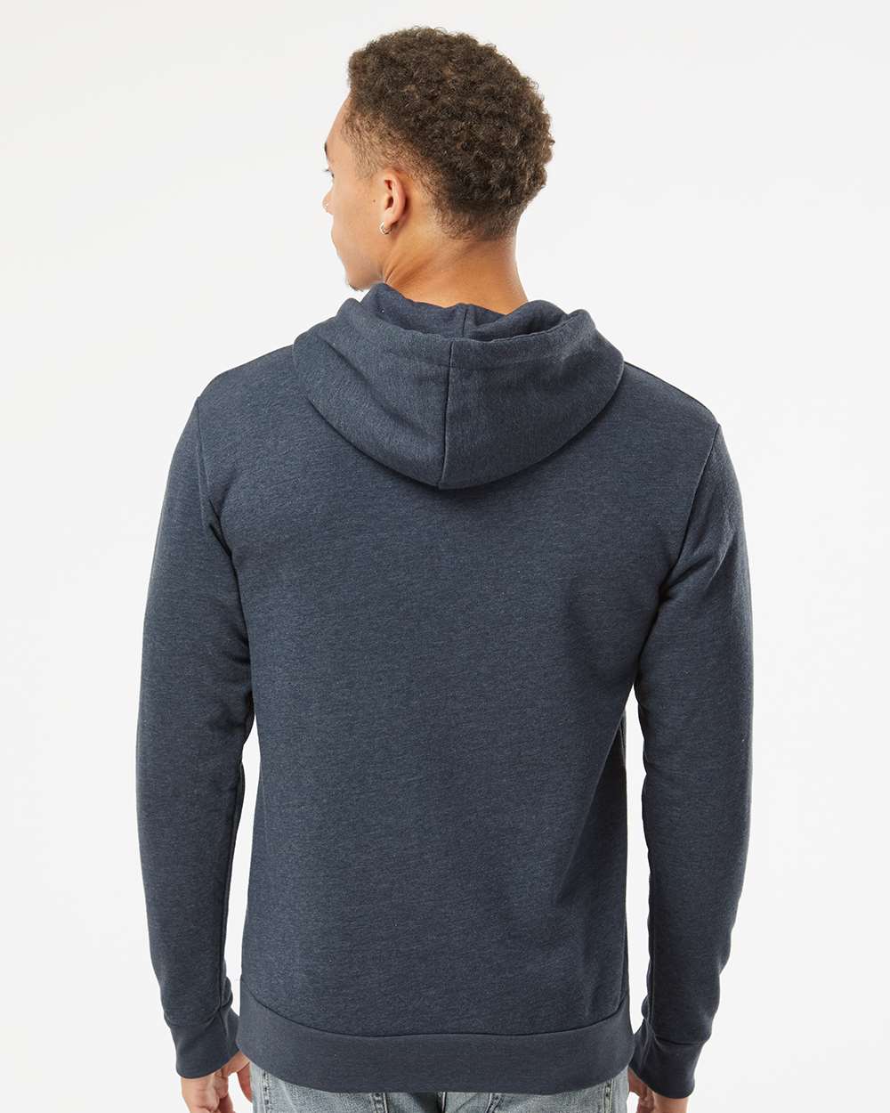 Unisex Malibu Hoodie Sweatshirt - OnModelBack - B03018652 - Heather Midnight Navy