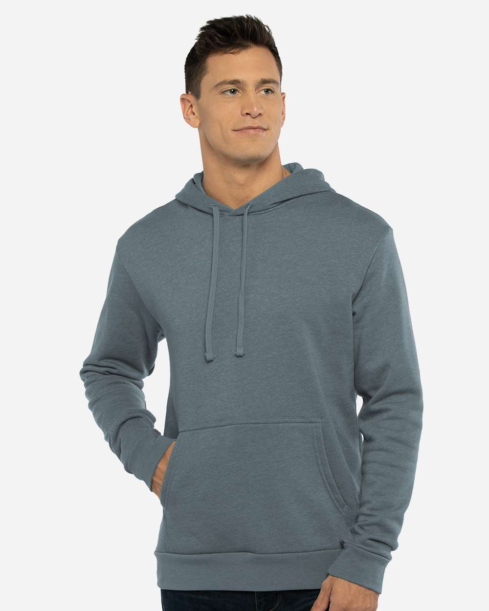 Unisex Malibu Hoodie Sweatshirt - OnModelFront - B03018102 - Heather Slate Blue