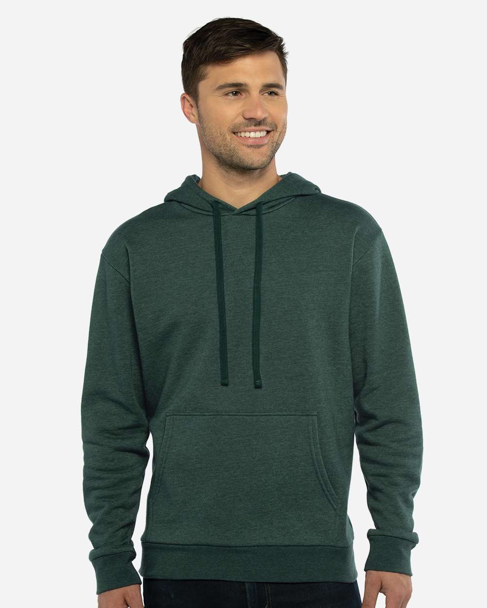 Unisex Malibu Hoodie Sweatshirt - OnModelFront - B03018542 - Heather Forest Green