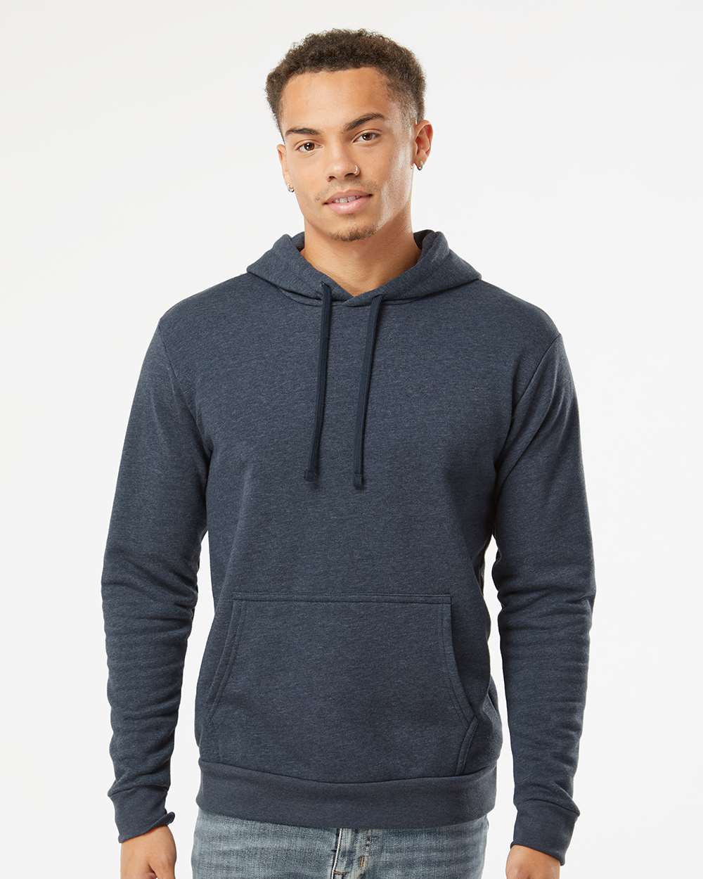 Unisex Malibu Hoodie Sweatshirt - OnModelFront - B03018652 - Heather Midnight Navy