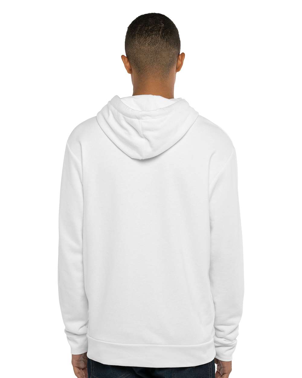 Unisex Laguna Sueded Hoodie Sweatshirt - OnModelBack - B03118002 - White