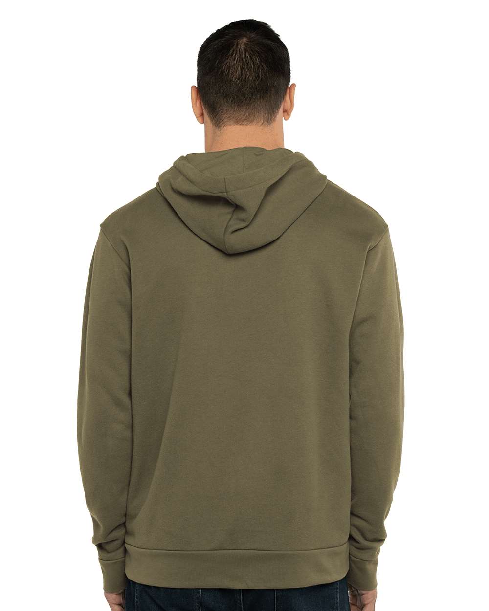 Unisex Laguna Sueded Hoodie Sweatshirt - OnModelBack - B03118062 - Military Green