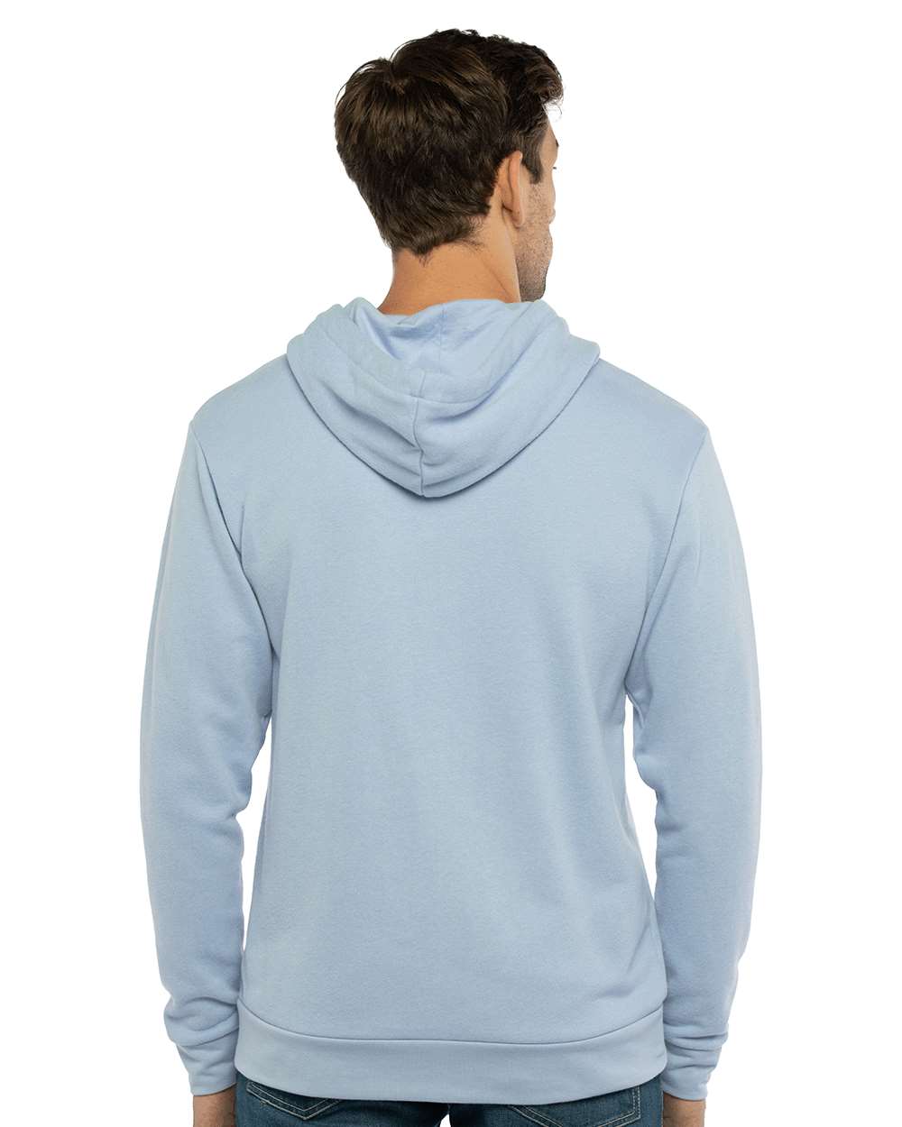 Unisex Laguna Sueded Hoodie Sweatshirt - OnModelBack - B03118252 - Stonewash Denim