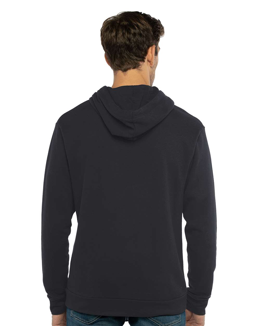 Unisex Laguna Sueded Hoodie Sweatshirt - OnModelBack - B03118502 - Black