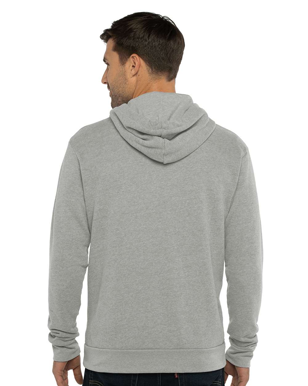 Unisex Laguna Sueded Hoodie Sweatshirt - OnModelBack - B03118582 - Heather Grey