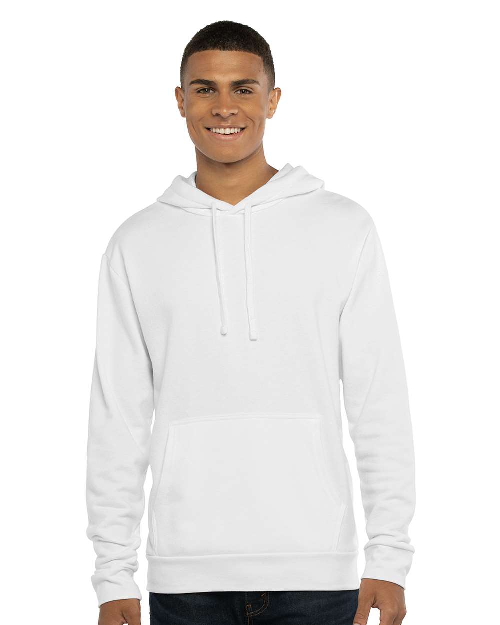 Unisex Laguna Sueded Hoodie Sweatshirt - OnModelFront - B03118002 - White