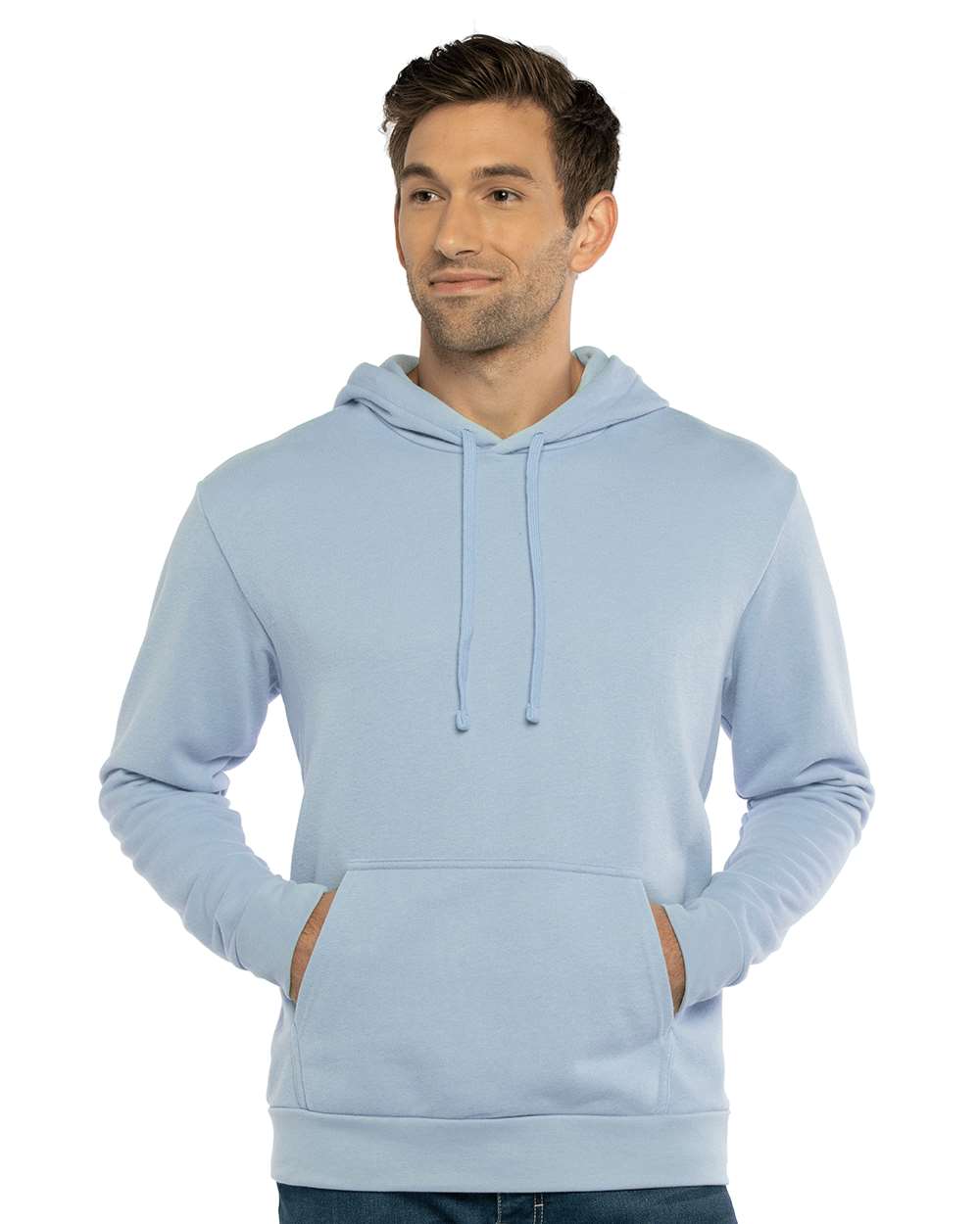 Unisex Laguna Sueded Hoodie Sweatshirt - OnModelFront - B03118252 - Stonewash Denim