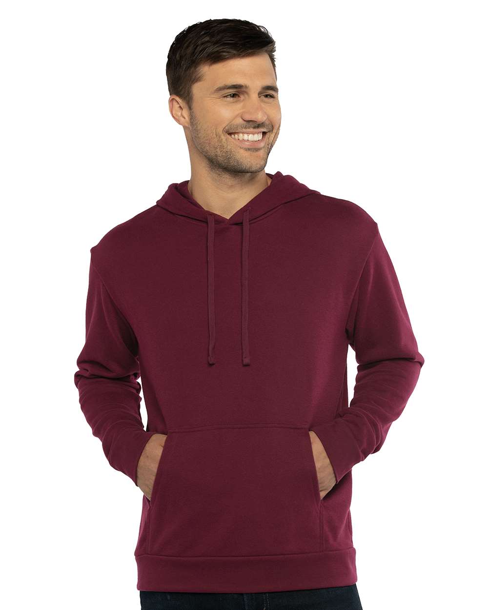Unisex Laguna Sueded Hoodie Sweatshirt - OnModelFront - B03118532 - Maroon