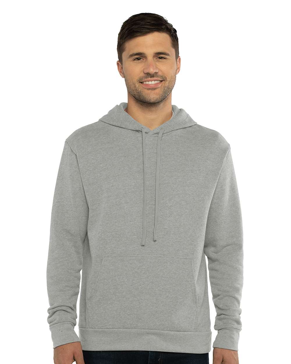 Unisex Laguna Sueded Hoodie Sweatshirt - OnModelFront - B03118582 - Heather Grey