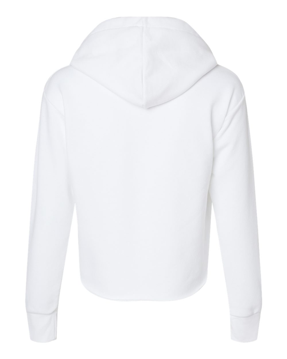 Women's Laguna Sueded Raw Edge Crop Hoodie Sweatshirt - Back - B03218003 - White
