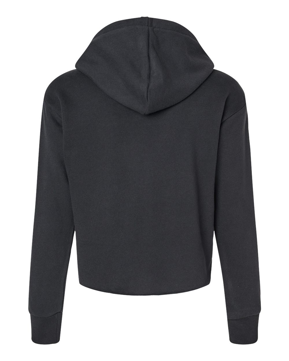 Women's Laguna Sueded Raw Edge Crop Hoodie Sweatshirt - Back - B03218502 - Black