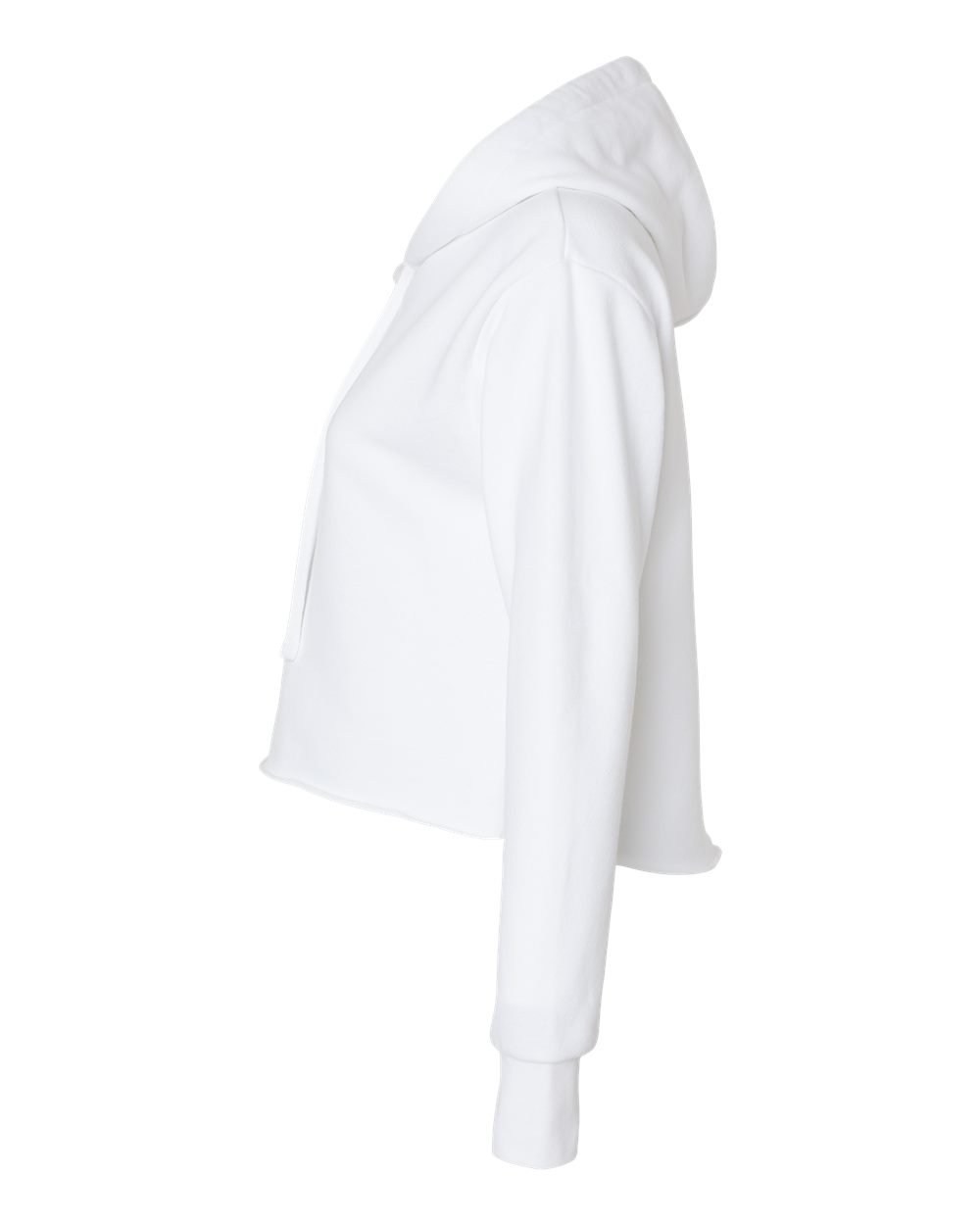 Women's Laguna Sueded Raw Edge Crop Hoodie Sweatshirt - DirectSide - B03218003 - White