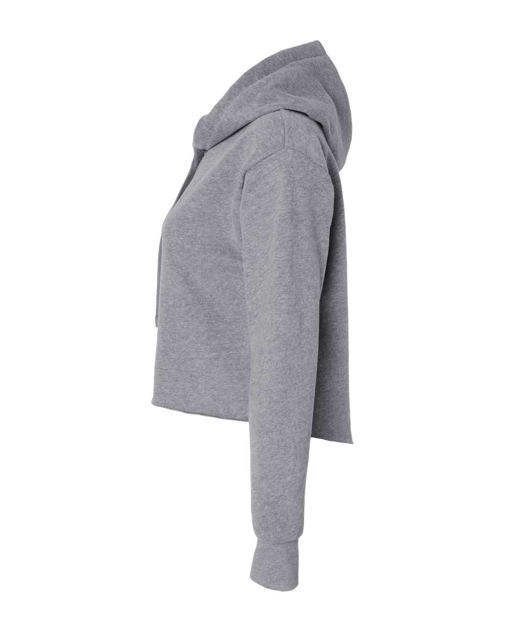 Women's Laguna Sueded Raw Edge Crop Hoodie Sweatshirt - DirectSide - B03218582 - Heather Grey