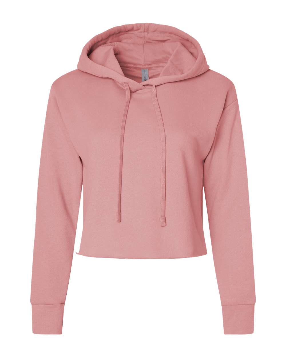 Women's Laguna Sueded Raw Edge Crop Hoodie Sweatshirt - Front - B03218302 - Desert Pink