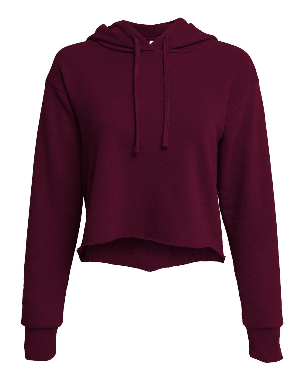 Women's Laguna Sueded Raw Edge Crop Hoodie Sweatshirt - Front - B03218532 - Maroon
