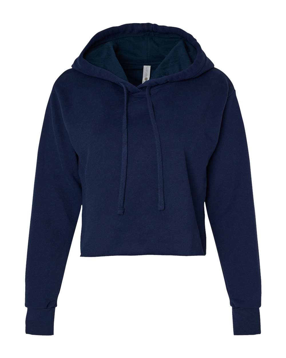 Women's Laguna Sueded Raw Edge Crop Hoodie Sweatshirt - Front - B03218652 - Midnight Navy