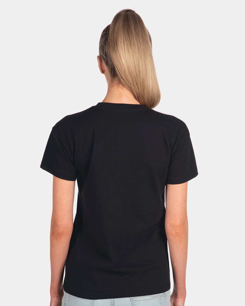 Women's Cotton Relaxed T-Shirt - OnModelBack - B03418502 - Black