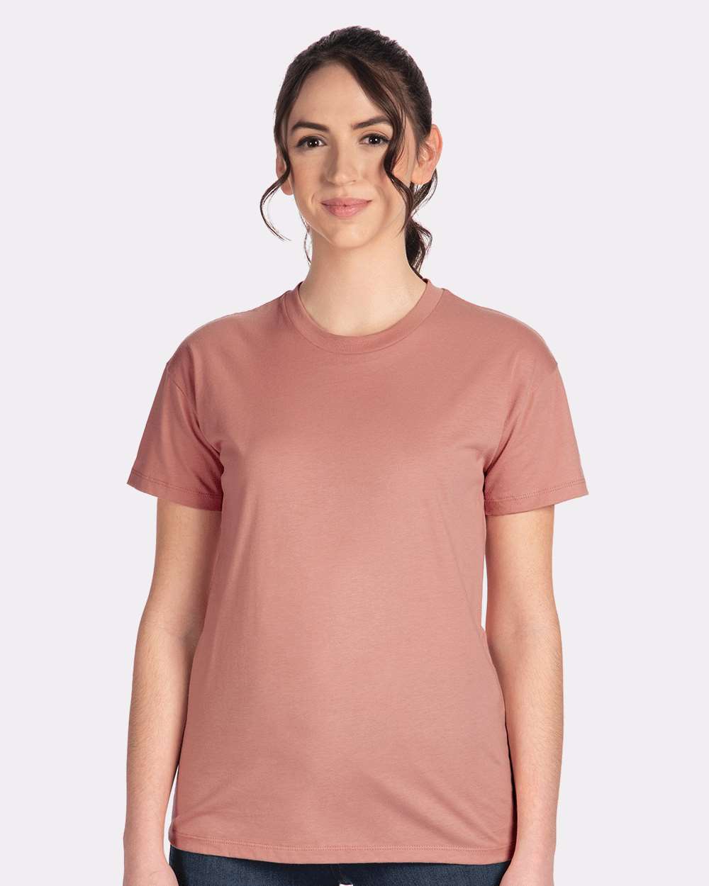Women's Cotton Relaxed T-Shirt - OnModelFront - B03418302 - Desert Pink