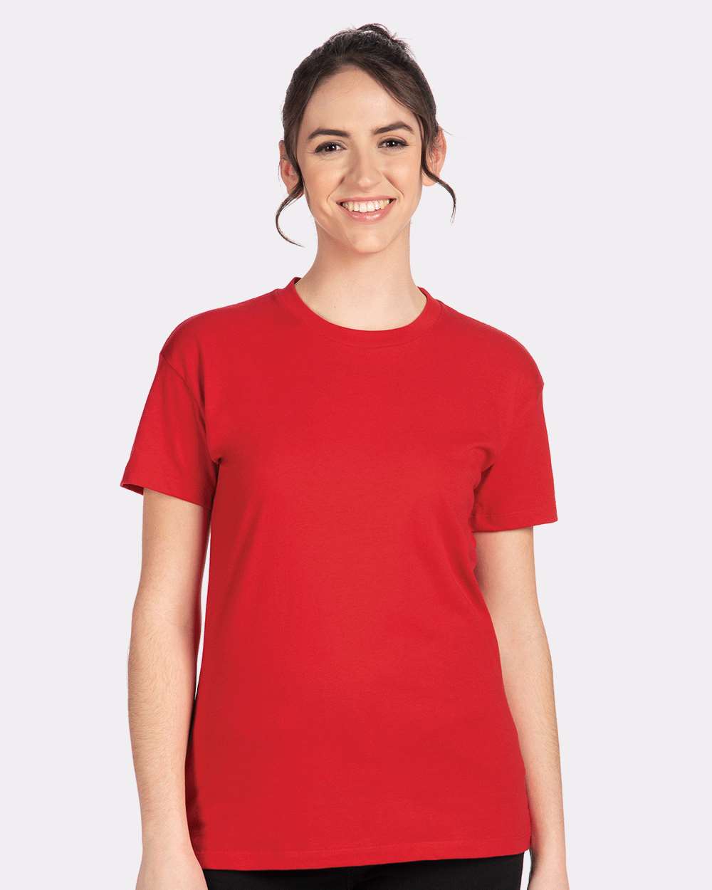 Women's Cotton Relaxed T-Shirt - OnModelFront - B03418702 - Red