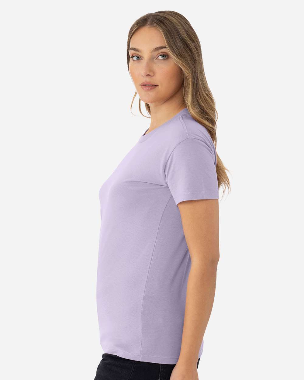 Women's Cotton Relaxed T-Shirt - OnModelSide - B03418212 - Lavender