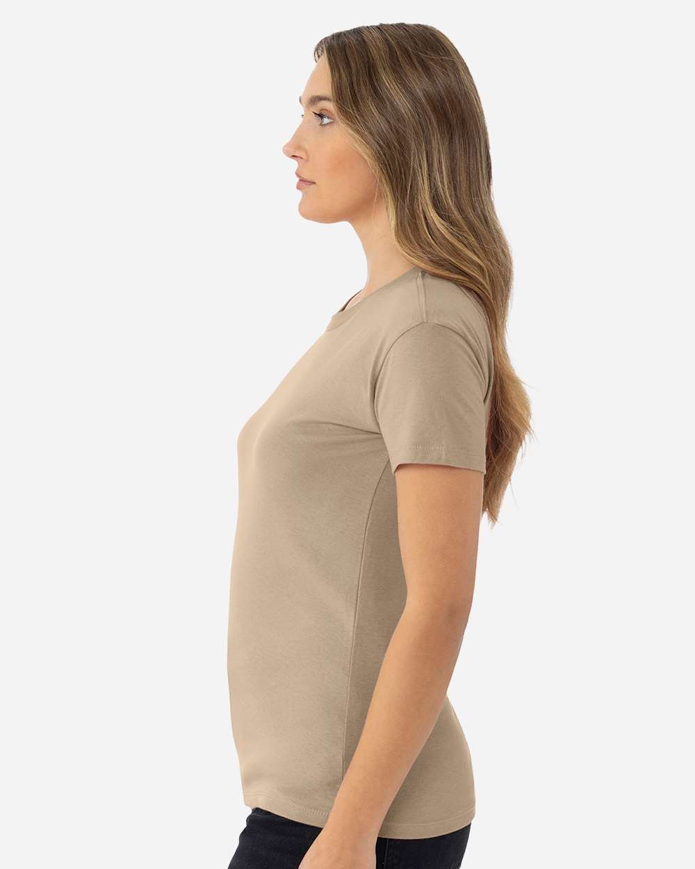 Women's Cotton Relaxed T-Shirt - OnModelSide - B03418242 - Tan