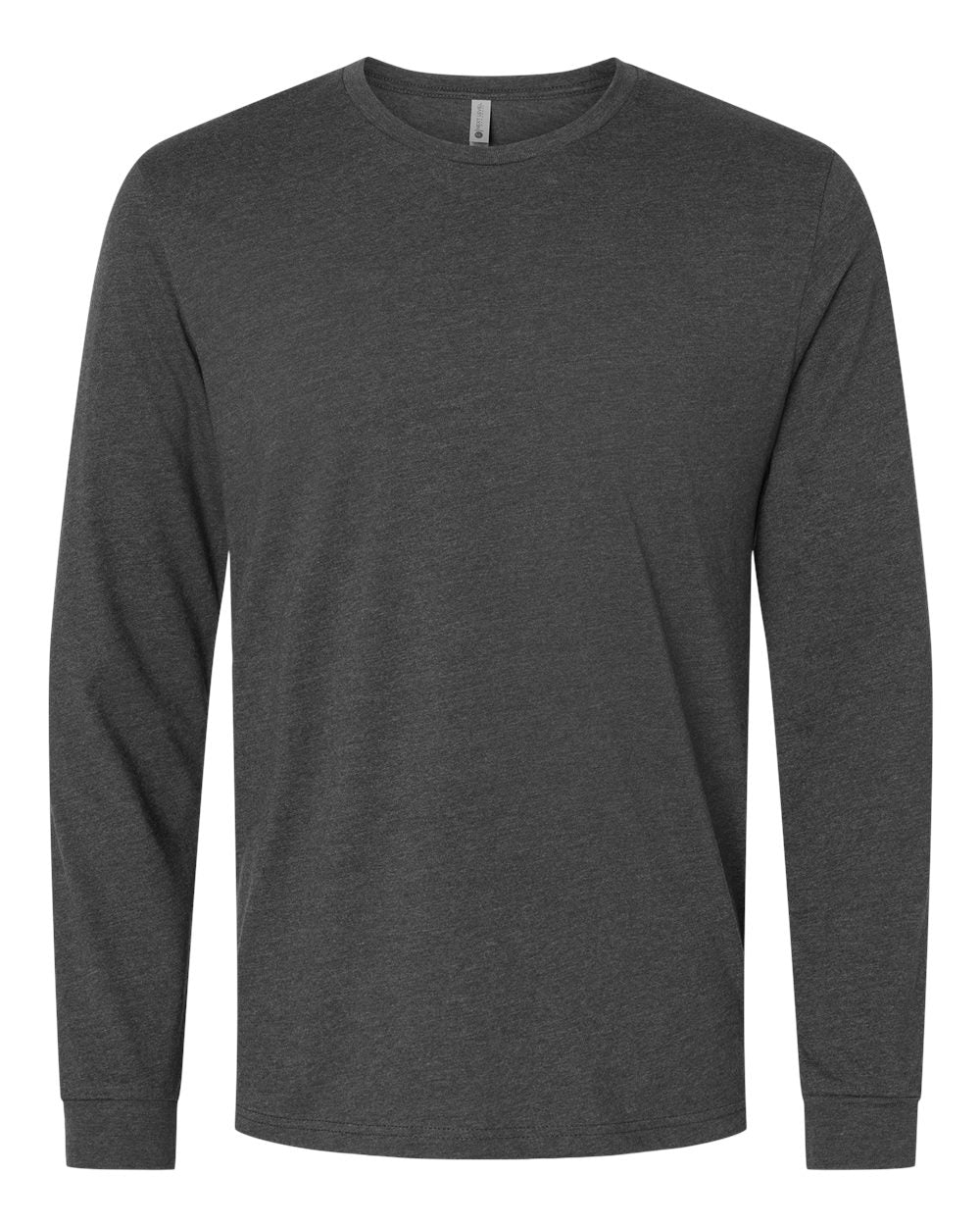 Unisex CVC Long Sleeve T-Shirt - Front - B03618092 - Charcoal