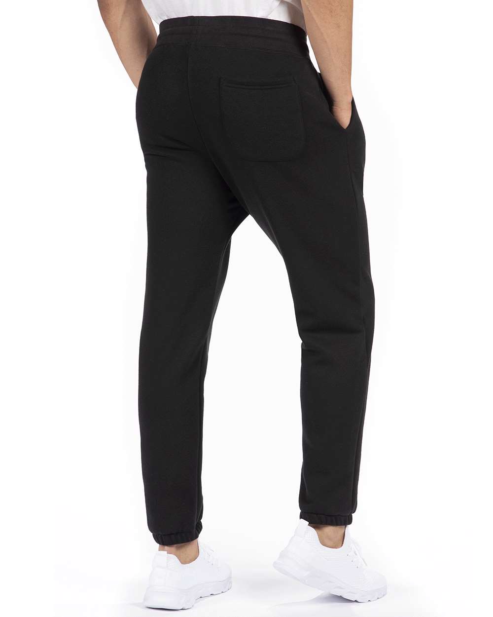 Unisex Fleece Sweatpants - OnModelBack - B03918502 - Black