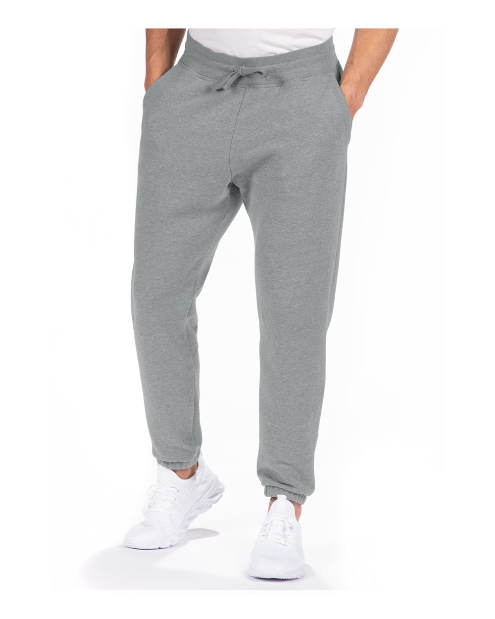 Unisex Fleece Sweatpants - OnModelFront - B03918582 - Heather Grey
