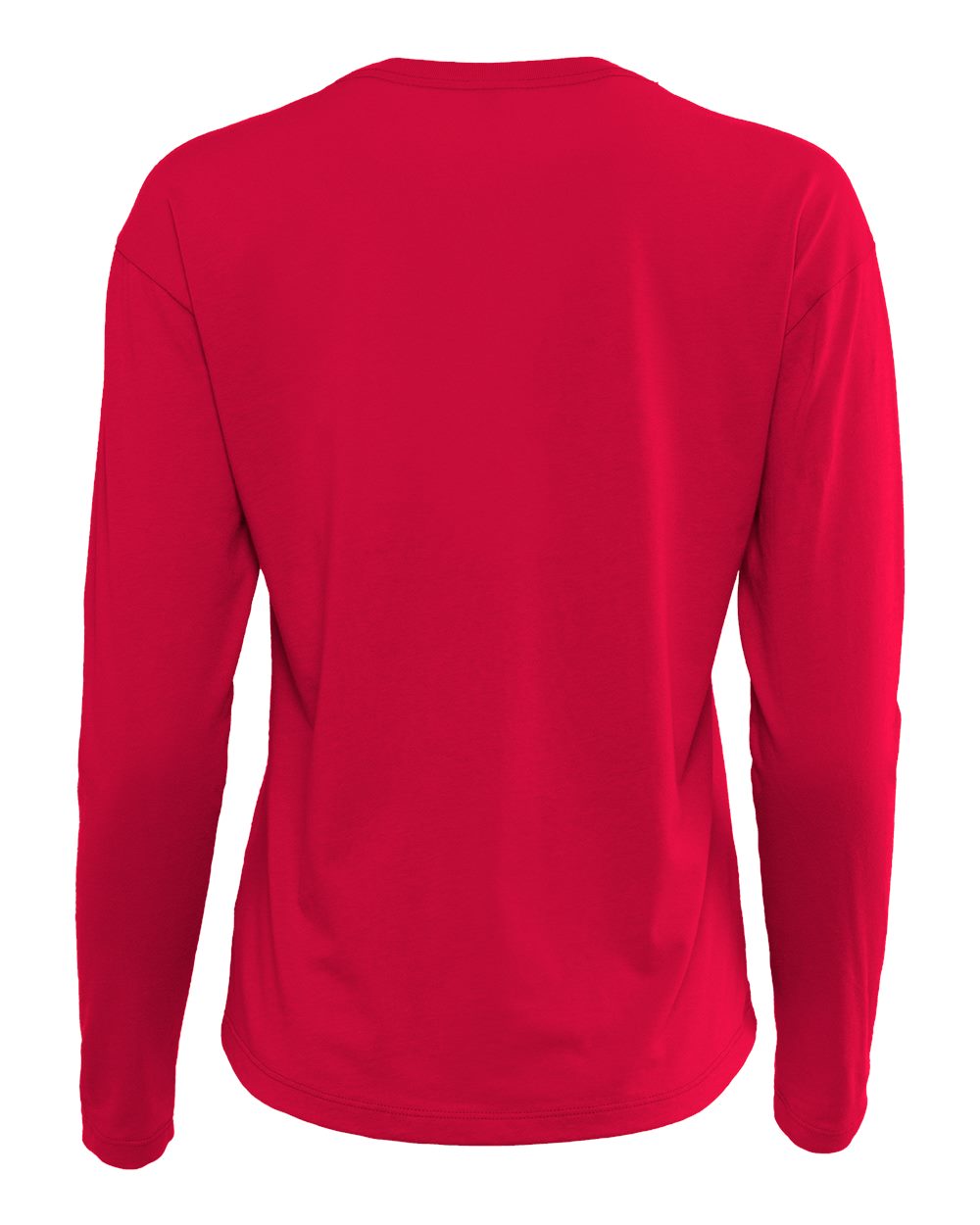 Women's Cotton Relaxed Long Sleeve T-Shirt - Back - B04418702 - Red