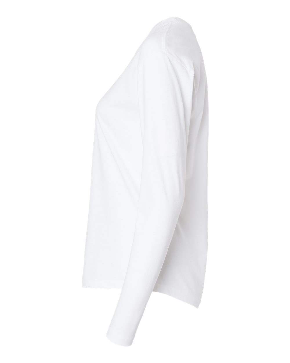 Women's Cotton Relaxed Long Sleeve T-Shirt - DirectSide - B04418002 - White