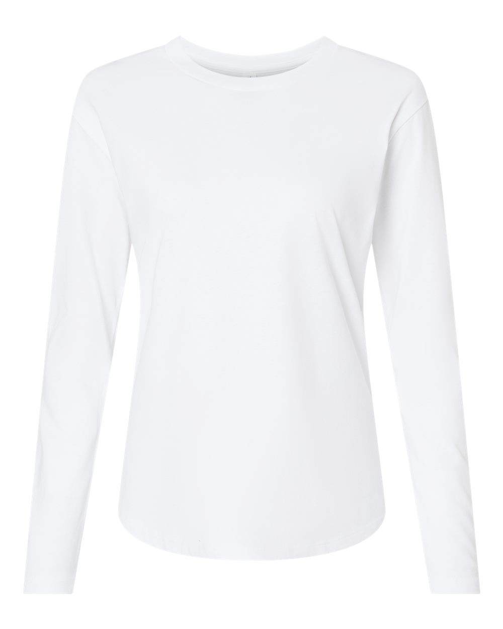 Women's Cotton Relaxed Long Sleeve T-Shirt - Front - B04418002 - White