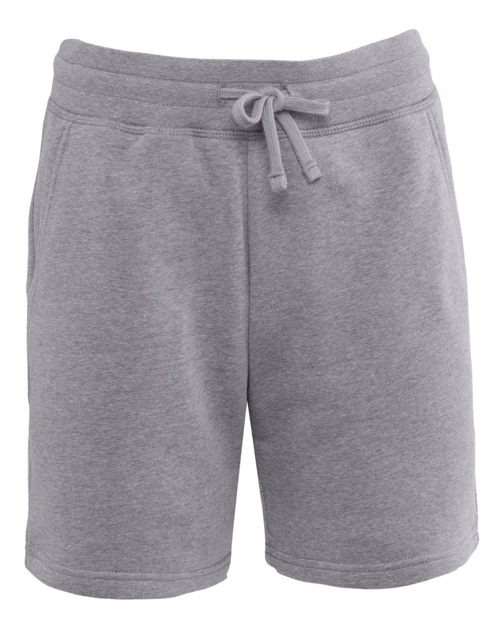 Unisex Fleece Sweat Shorts - Front - B04918582 - Heather Grey