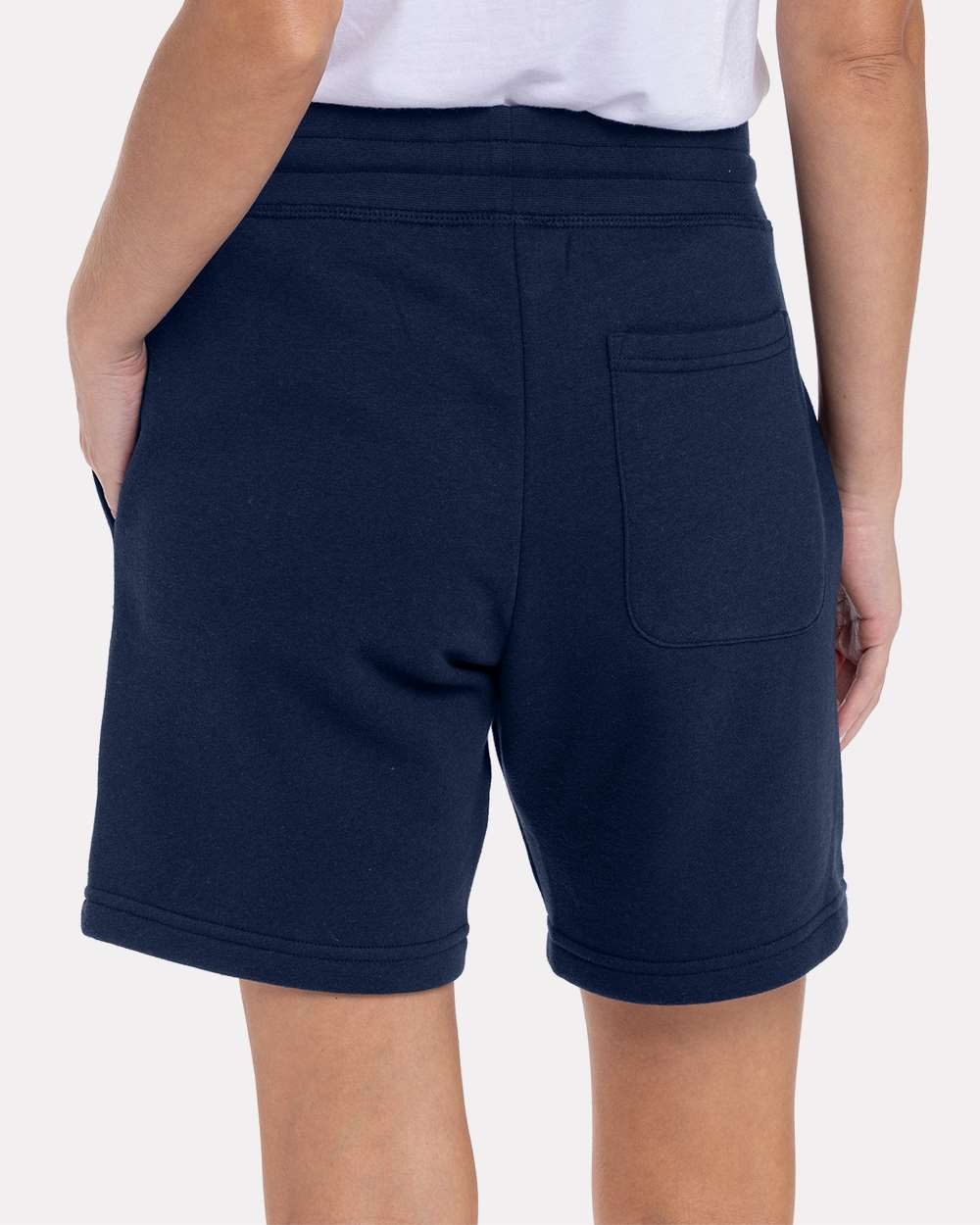 Unisex Fleece Sweat Shorts - OnModelBack - B04918652 - Midnight Navy