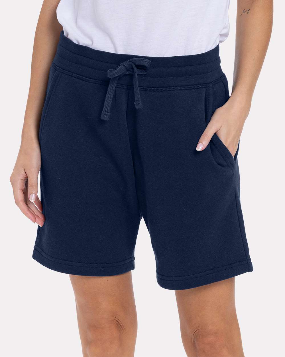 Unisex Fleece Sweat Shorts - OnModelFront - B04918652 - Midnight Navy