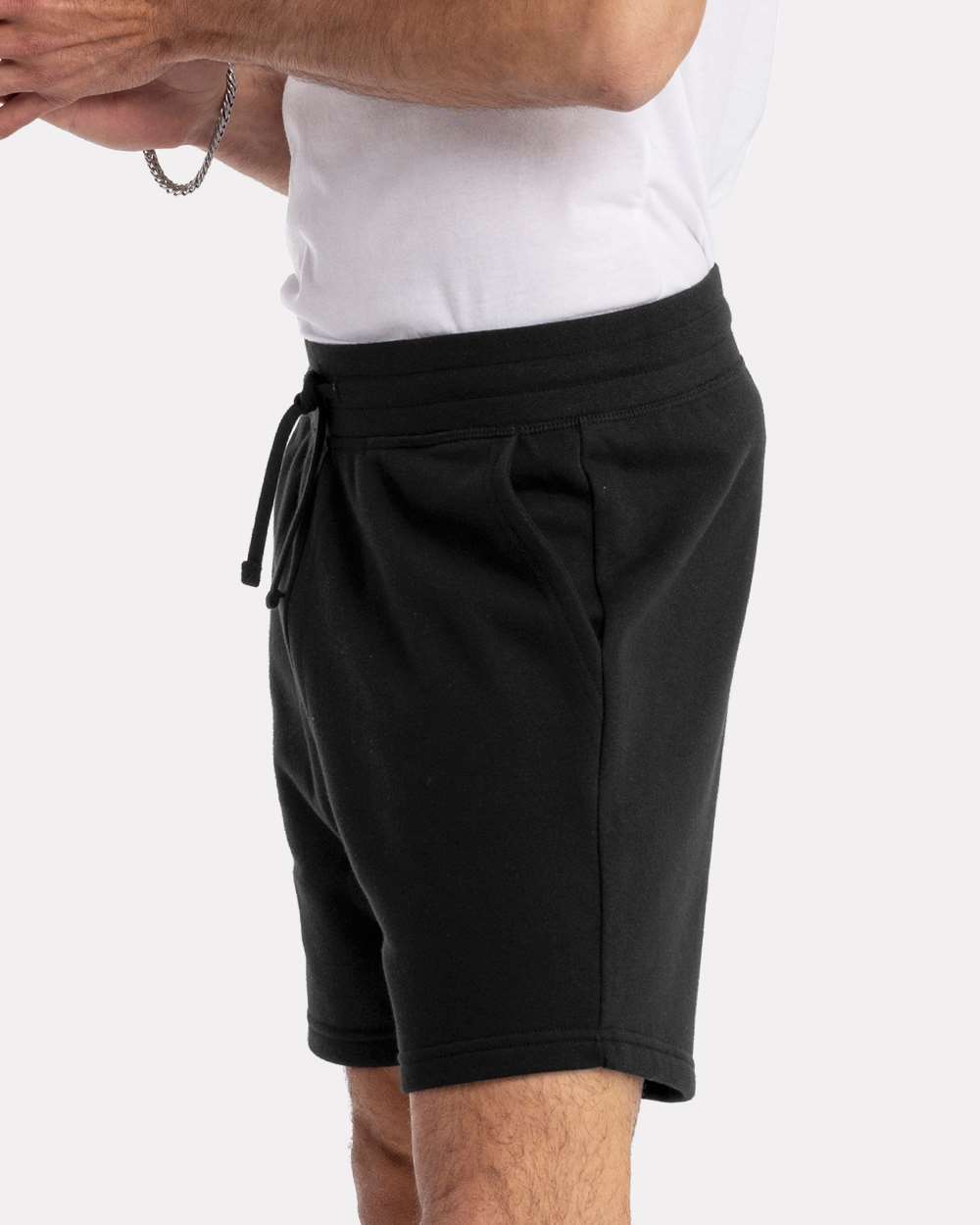Unisex Fleece Sweat Shorts - OnModelSide - B04918502 - Black
