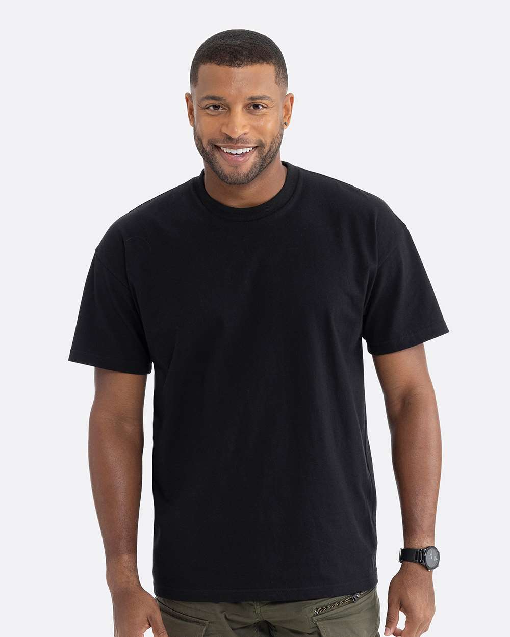 Heavyweight T-Shirt - OnModelFront - B10018502 - Black