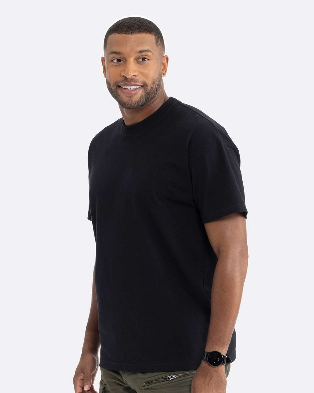 Heavyweight T-Shirt - OnModelSide - B10018502 - Black