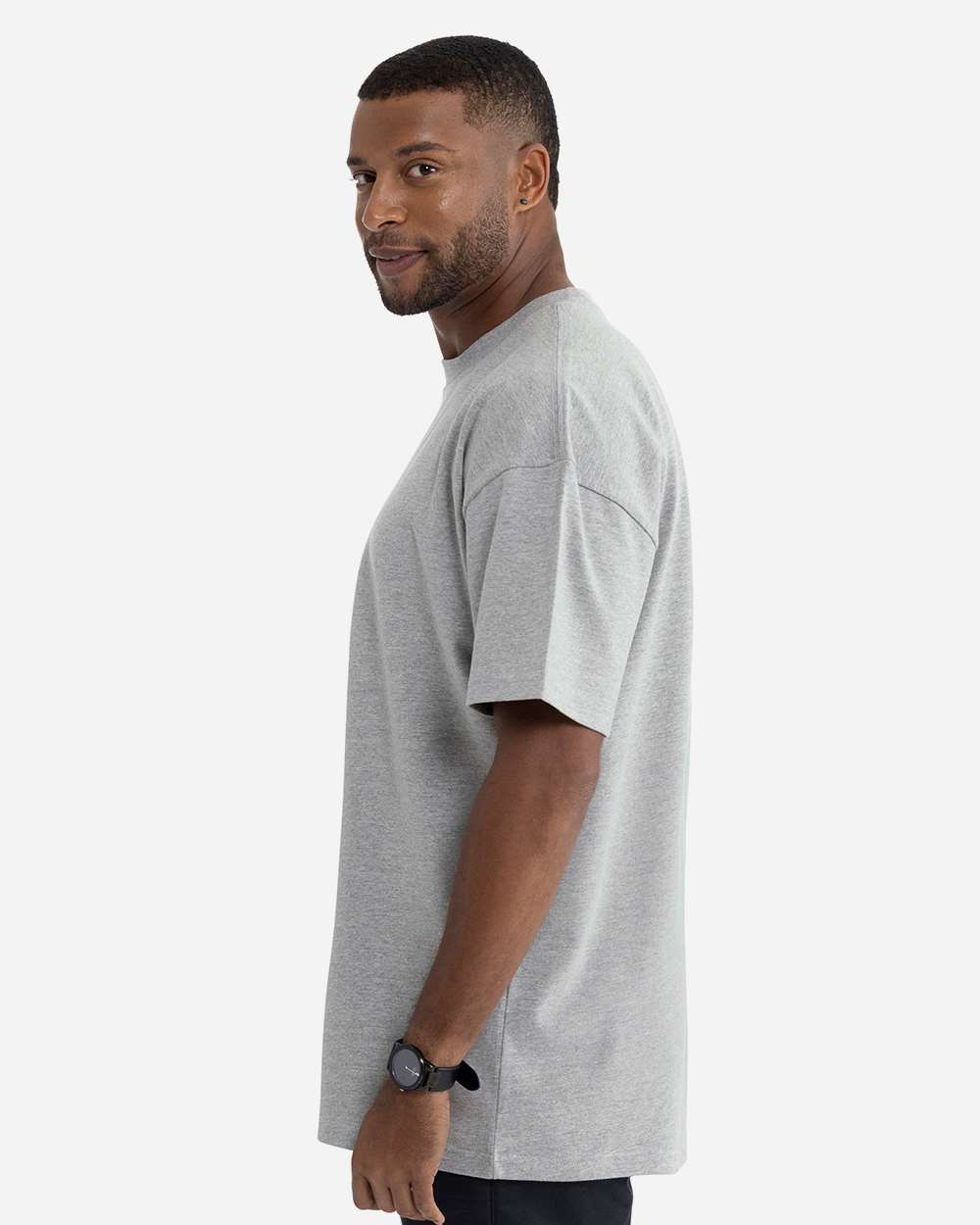 Heavyweight T-Shirt - OnModelSide - B10018582 - Heather Grey