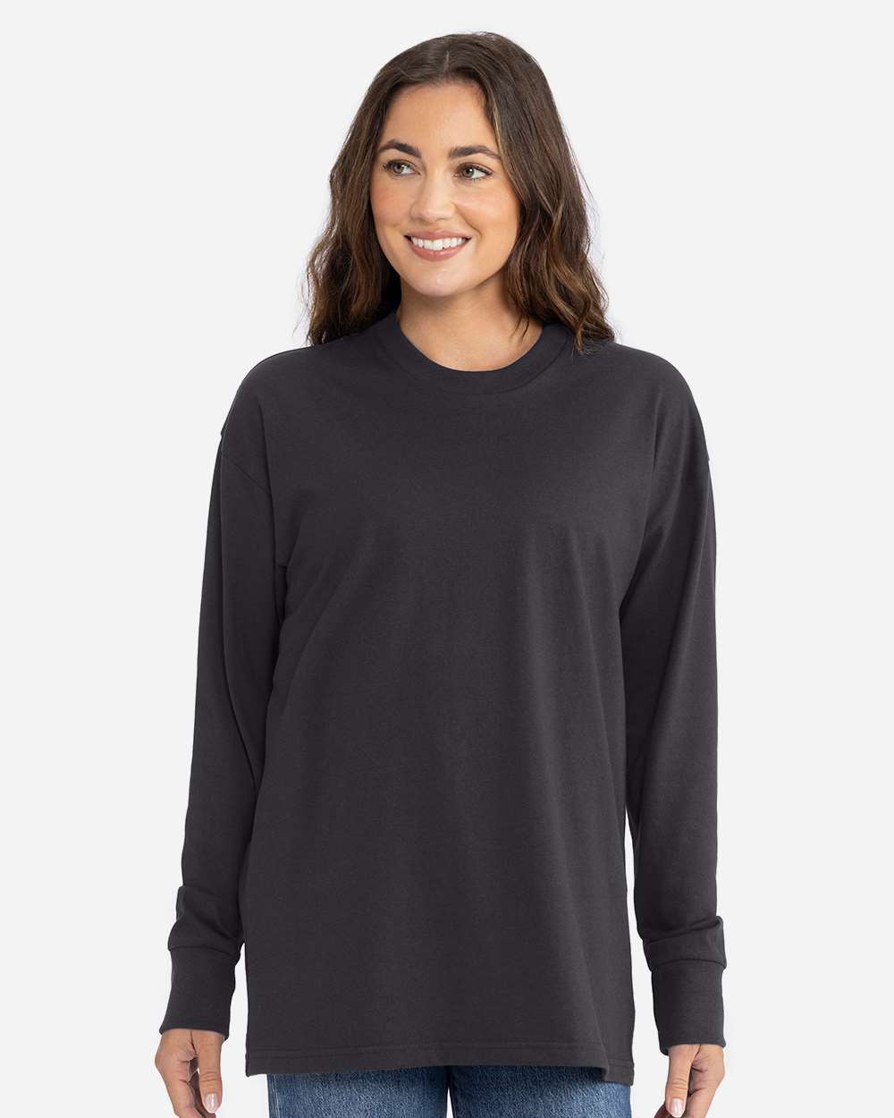 Heavyweight Long Sleeve T-Shirt - OnModelFront - B00218572 - Graphite Black