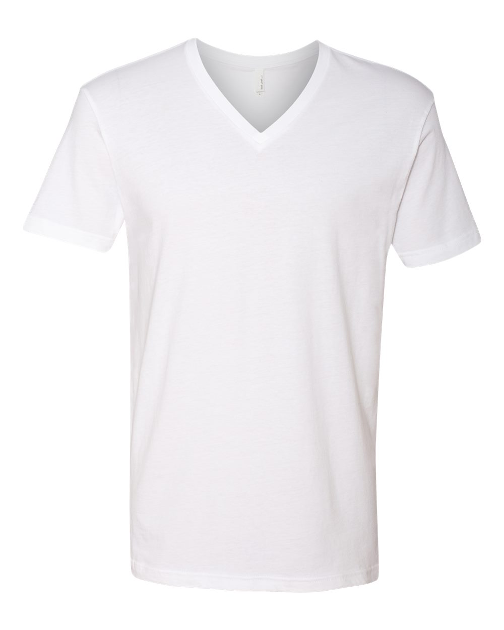Unisex Cotton V-Neck T-Shirt - Front - B87318002 - White