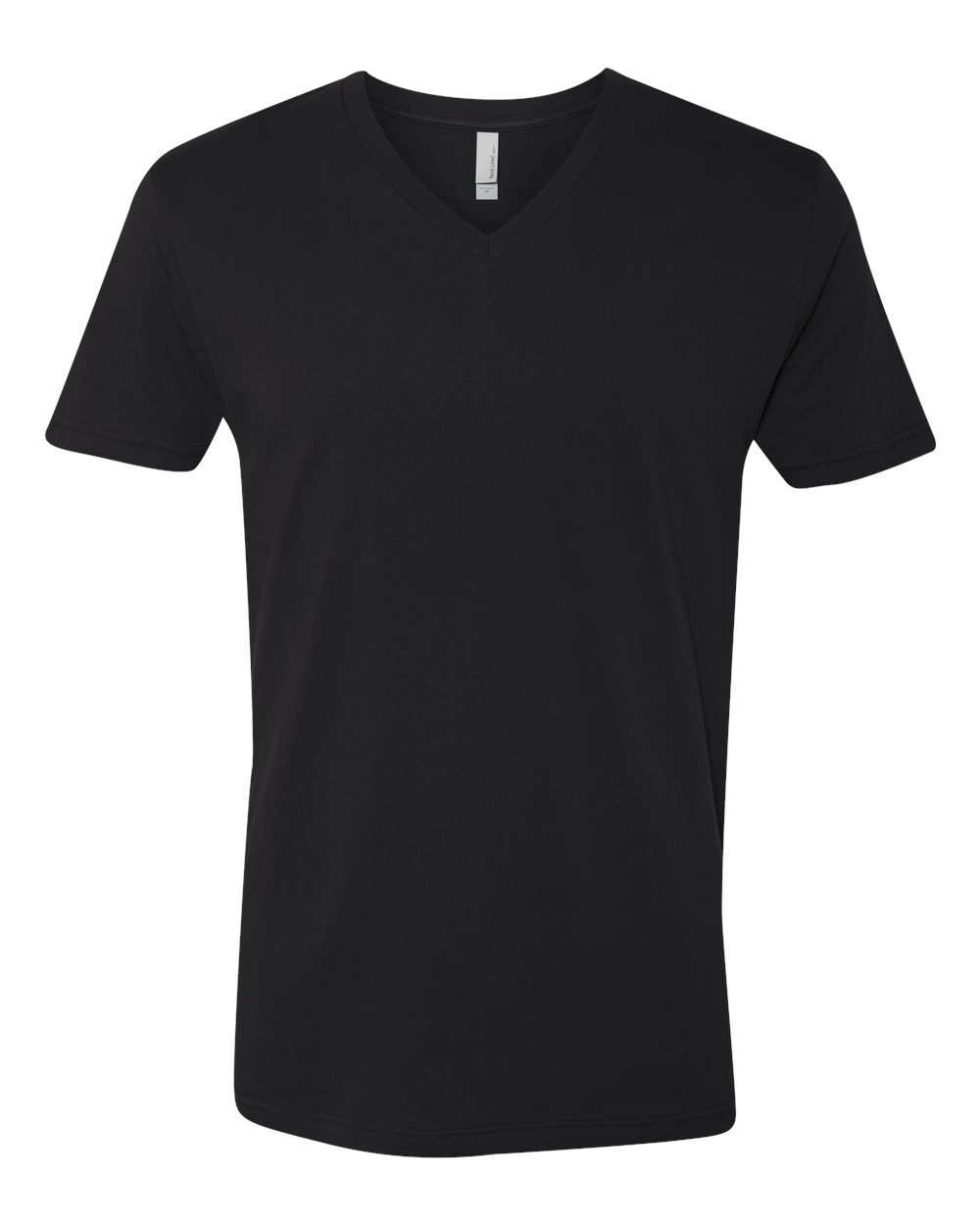 Unisex Cotton V-Neck T-Shirt - Front - B87318502 - Black
