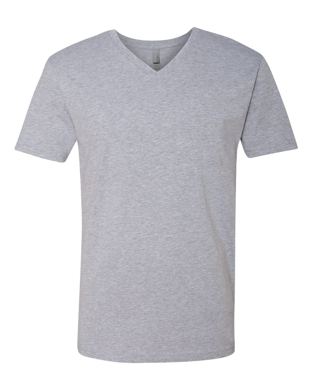 Unisex Cotton V-Neck T-Shirt - Front - B87318582 - Heather Grey