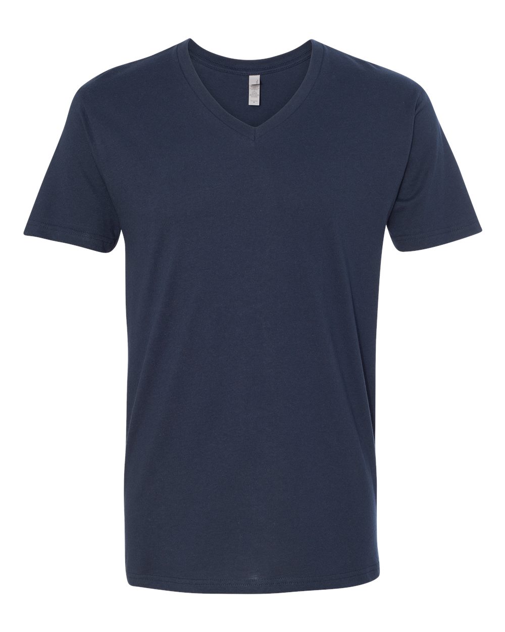 Unisex Cotton V-Neck T-Shirt - Front - B87318652 - Midnight Navy