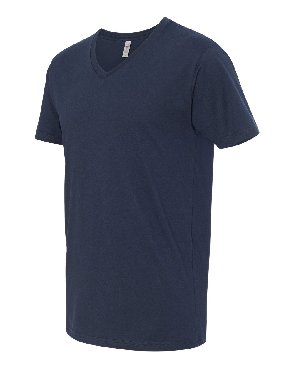 Unisex Cotton V-Neck T-Shirt - Side - B87318652 - Midnight Navy