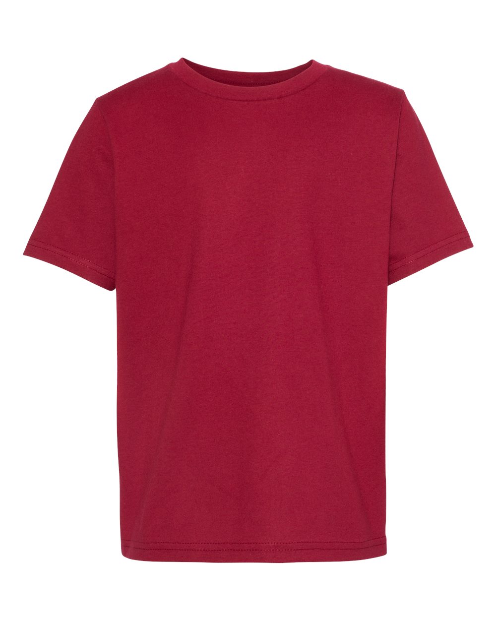 Youth Cotton T-Shirt - Front - B38018712 - Cardinal