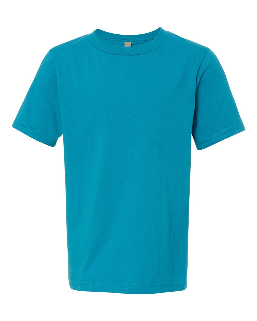 Youth Cotton T-Shirt - Front - B38018762 - Turquoise