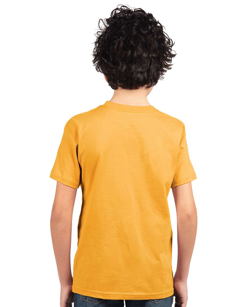 Youth Cotton T-Shirt - OnModelBack - B38018122 - Gold