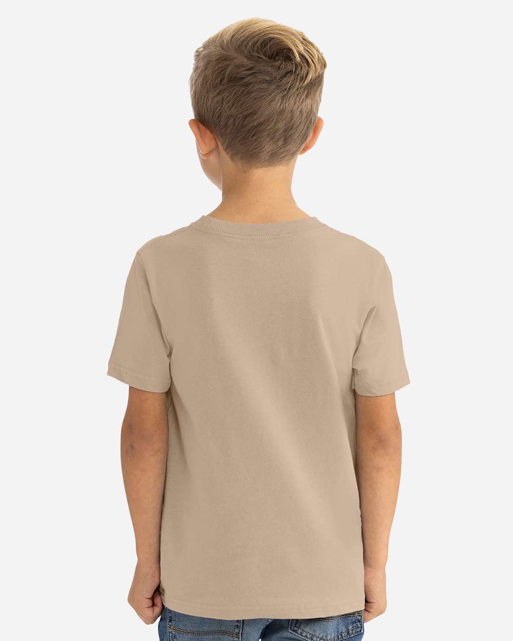 Youth Cotton T-Shirt - OnModelBack - B38018242 - Tan